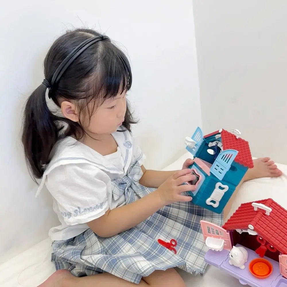 Children's Toys Puppy Cat Scene Playing Toys Merchant Supermarket Play House Toy Mini Cute Pretend Toys Party Supplies