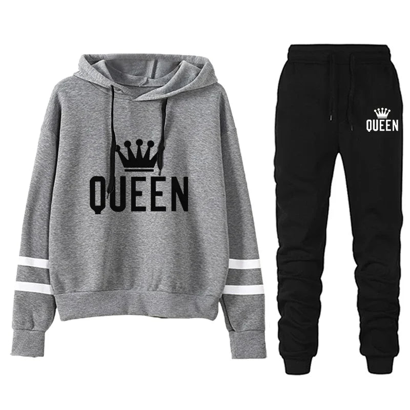 Women Sports Suit Stripe Autumn Winter 2025 Two Piece Set for Women Loose and Comfortable Casual Hoodie Daily Jogging Tracksuit