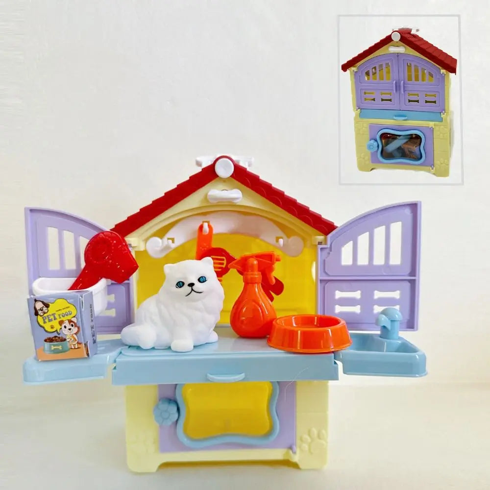 Children's Toys Puppy Cat Scene Playing Toys Merchant Supermarket Play House Toy Mini Cute Pretend Toys Party Supplies