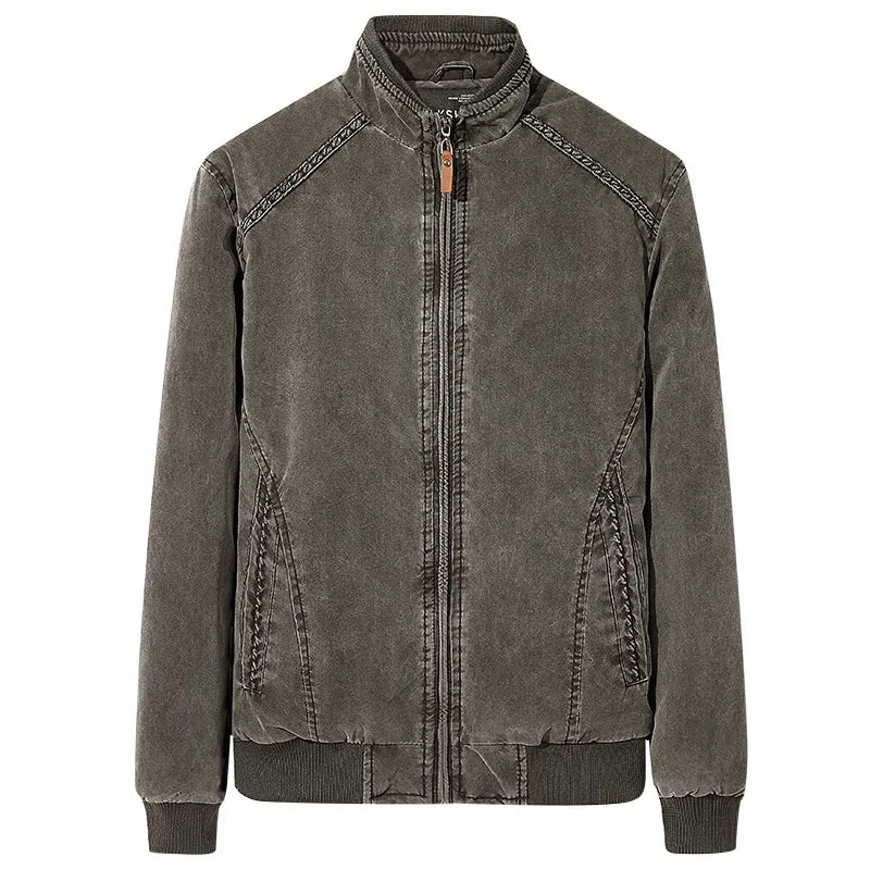 Men Denim Jacket Retro Fashion Cotton Slim Fit Vertical Collar Motorcycle Jackets Autumn 2025 Man Jeans Coats Plus Size Clothes