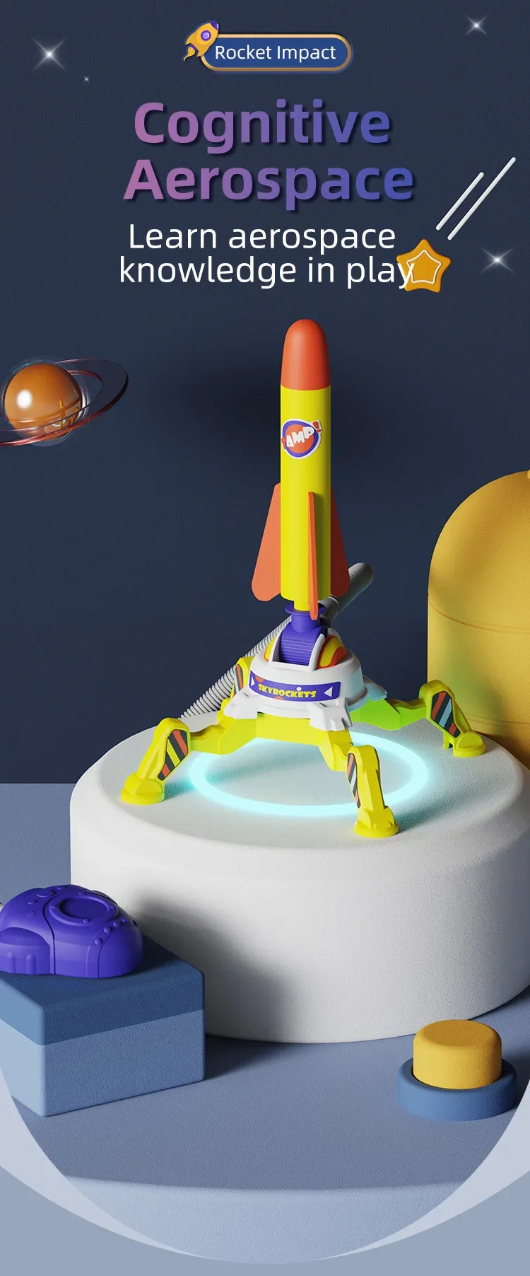 Kid Air Rocket Foot Pump Launcher Toys Sport Game Jump Stomp Outdoor Child Play Set Toy Pressed Rocket Launchers Pedal Games Toy