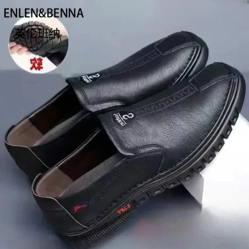 Men's shoes comfortable fashion synthetic leather shoes soft sole soft surface non-slip men's leather shoes