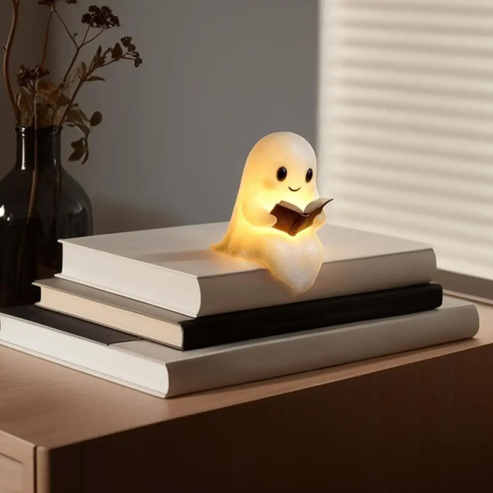 Halloween Cute Ghost Lamp Spooky Night Light LED Reading Lamp Desktop Decoration Atmosphere Light Party Ornament Lamp