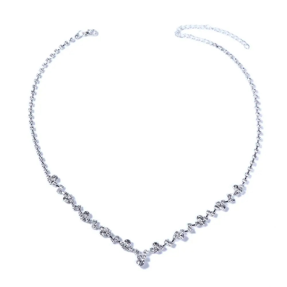 Jewelry Accessories Crystal Necklace Earring Jewelry Set Wedding Accessories Bridal Set Bridal Jewelry