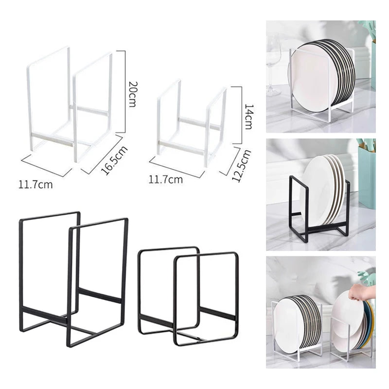 Kitchen Cabinet Plate Storage Countertop Dish Rack Drawer Dinner Plate Partition Drain Rack Layered Storage Rack Accessories