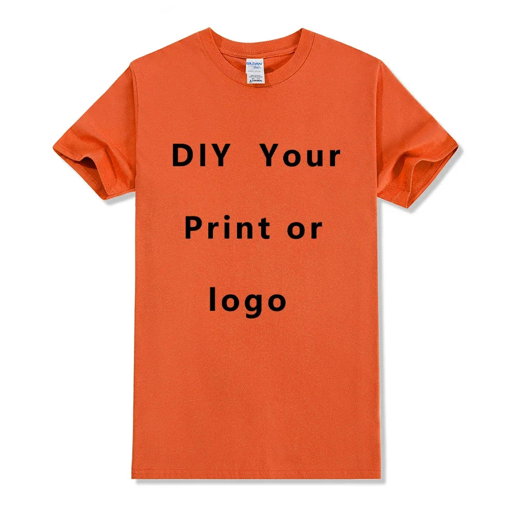 Custom T Shirt for Men And Women Design Your Own Logo Text Photo Front Back Free Both Side EU Size Cotton Personalized T-shirt
