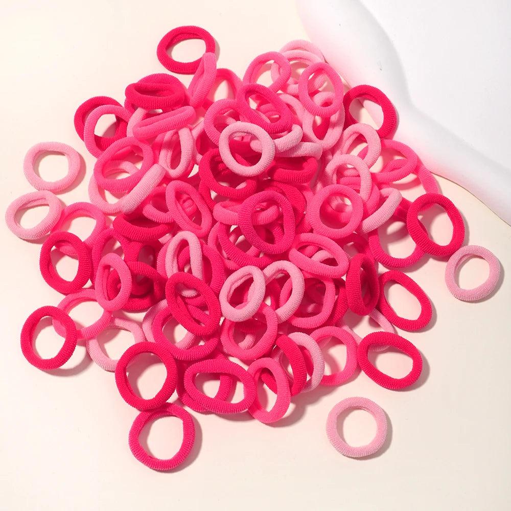 100/200Pcs Girls Colorful Hair Bands Set Nylon Elastic Rubber Band Children Ponytail Holder Scrunchies Kids Hair Accessories