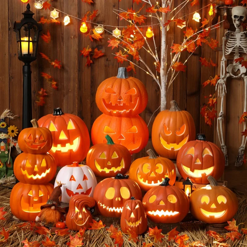 Halloween Pumpkin Lantern  Haunted House Decoration - Pumpkin Themed Luminous Decoration Props, Festive Party Atmosphere Lights