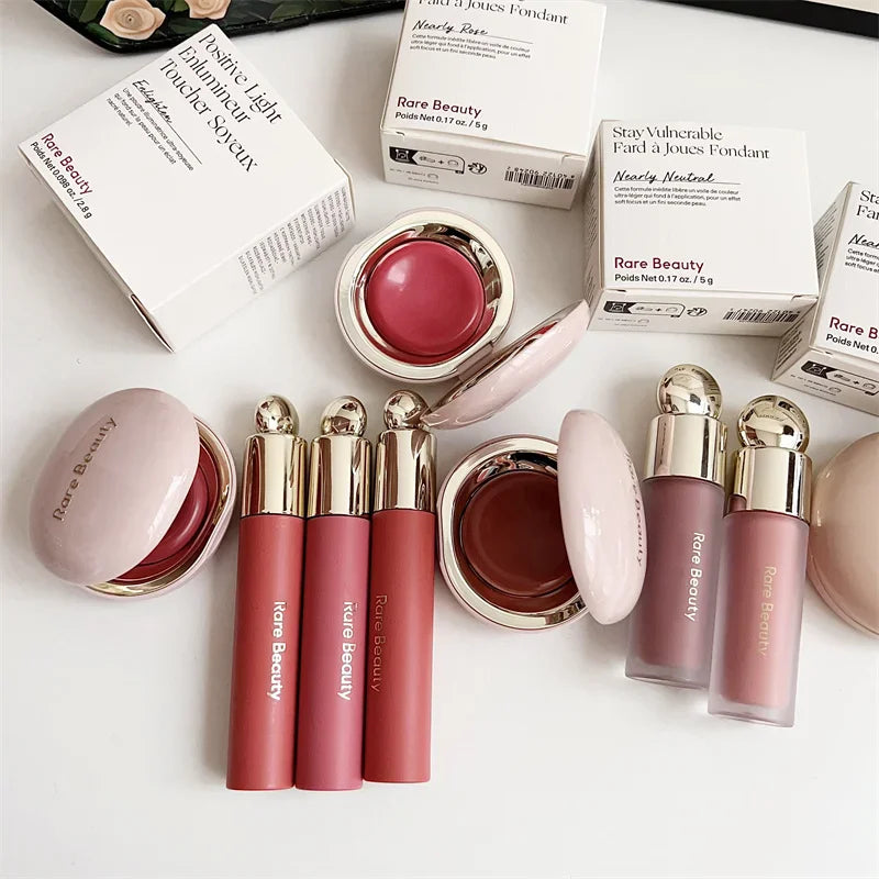 Rare Beauty Red Lip Water-photosolid Blusher Cream Face Highlight Powder Moisturizing Long-lasting Lipsitck Happy Honesty Makeup