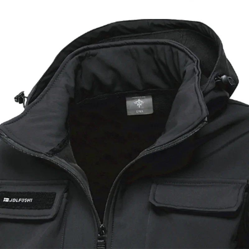 Hiking Jacket Uniform Wool Work Suit Winter Men's Waterproof Jacket Trousers Work Protective Clothing Warm Camouflage Outdoor