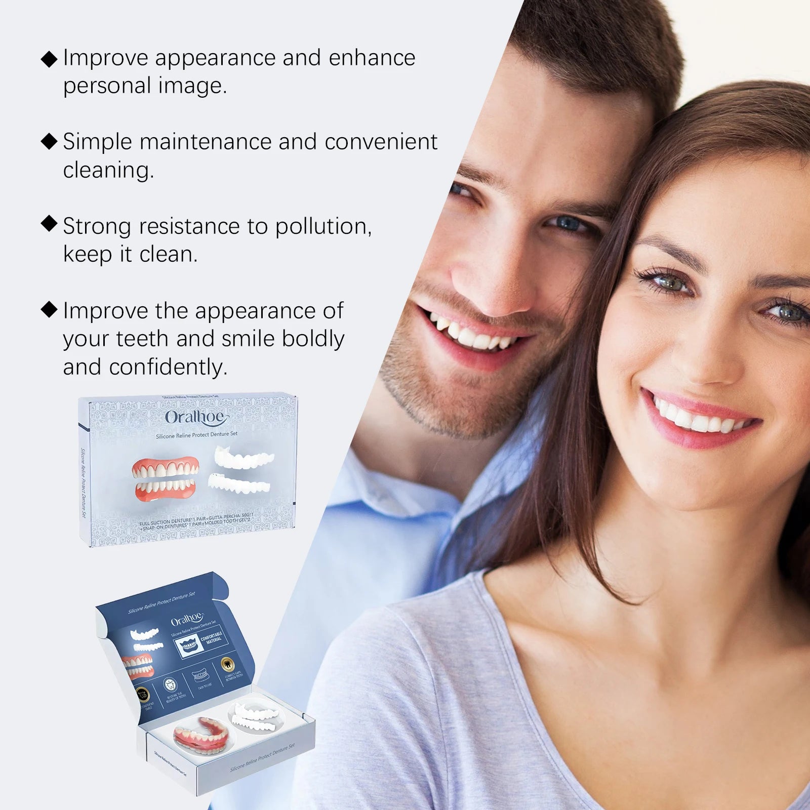 Denture Modification And Beauty Teeth Set, Dental Beauty Set To Improve The Beauty Of Smile, Comfortable Material, Oral Care