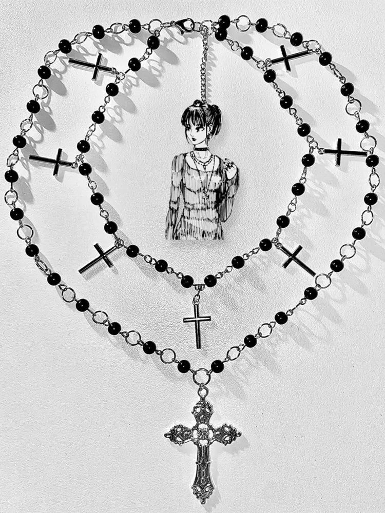 Goth jewellery necklace inspired manga grunge jewellery emo gothic edgy y2k