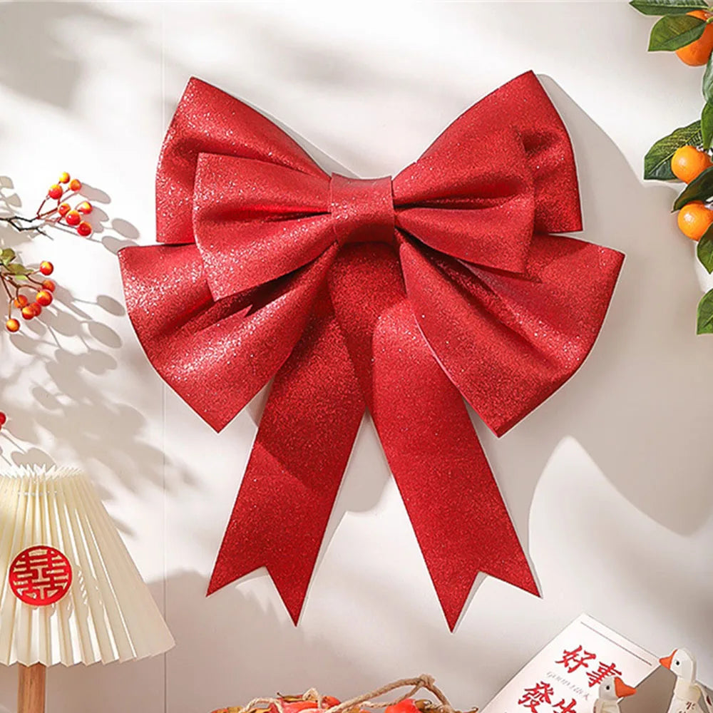 Red Christmas Tree Decoration Big Bow EVA Shop Display Wedding Arch Decor Birthday Party Prop Festivity Occasion DIY Material