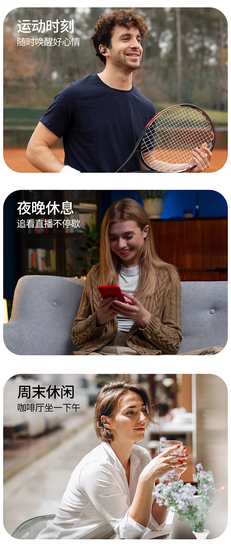 Wireless Headphones  Bluetooth Headset With Mic Handsfree Noise Canceling Earphones Clip Ear Music Sports Gaming Earplug