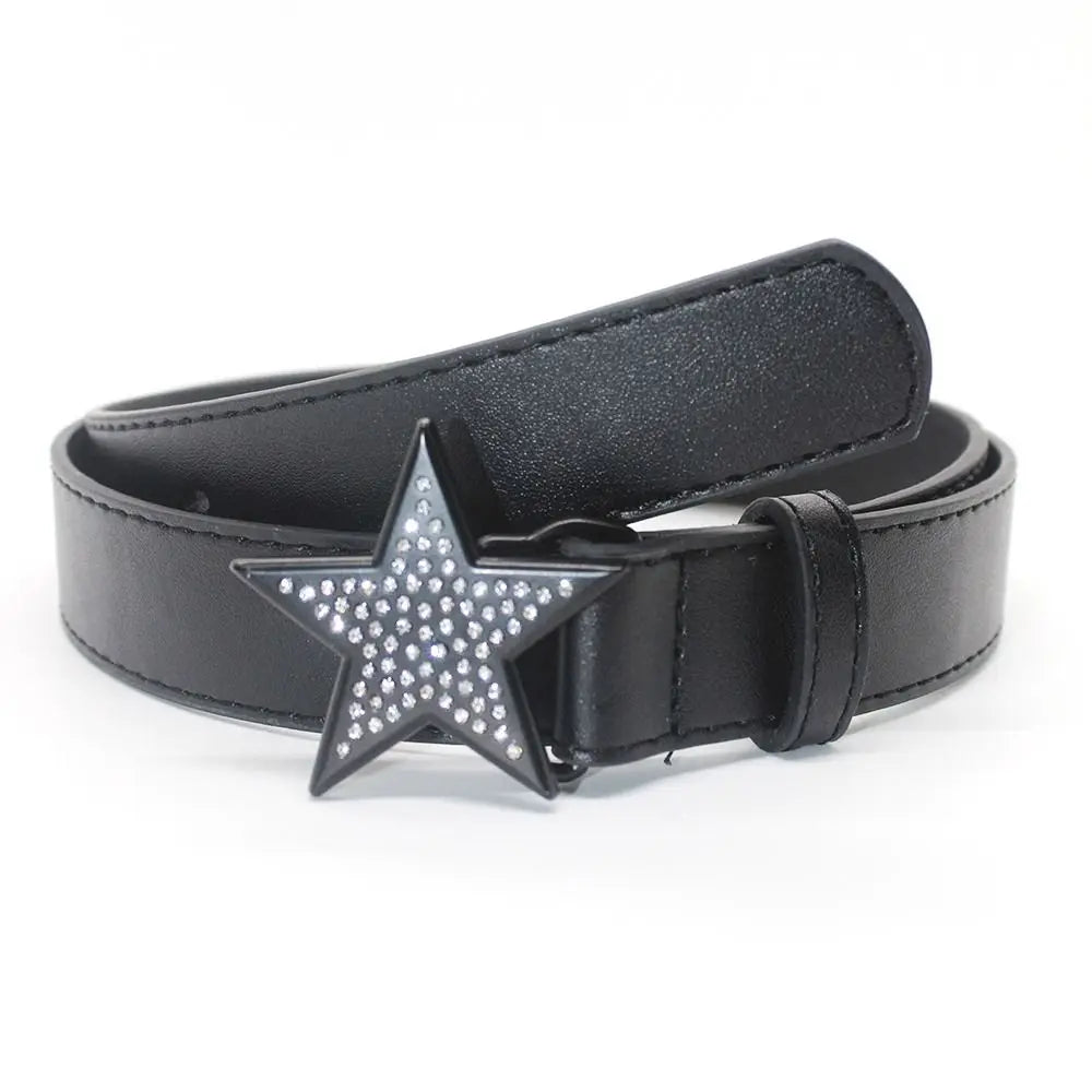 Accessories Alloy Width Waist Belt PU Leather Retro Women Waist Belt Adjustable Waistband Corset Belt Star Buckle Belt