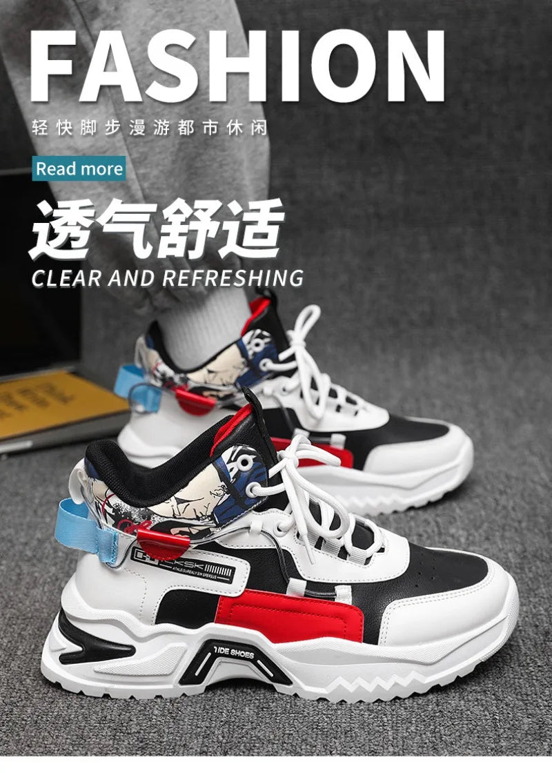 High Top Sneakers for Men Fashion Outdoor Casual Shoes Platform Vulcanized Shoes Men's Tennis Training Shoes Кроссовки Мужские