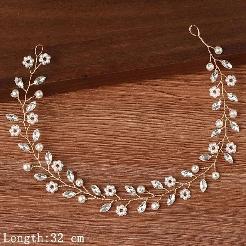 Women Headbands Hair Jewelry Wedding Hair Accessories For Women Pearl Rhinestone Headband Bride Tiara Hairbands Accessories