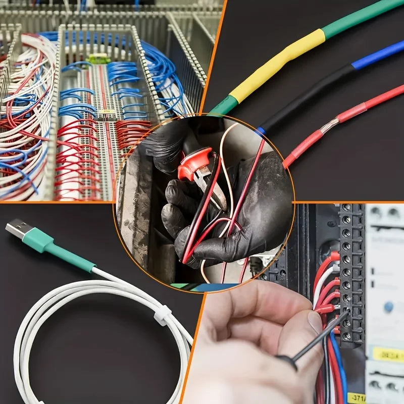164/560pcs Polyolefin Heat Shrink Tubing Set 2:1 Shrink Ratio for Wires Cables Multicolor Sleeves
