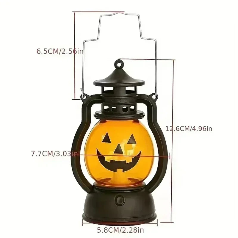 Halloween LED Pumpkin Lantern Decoration, Halloween Party Retro Lamp, Horror Ghost Festival Bar Haunted House Haloween Ornament