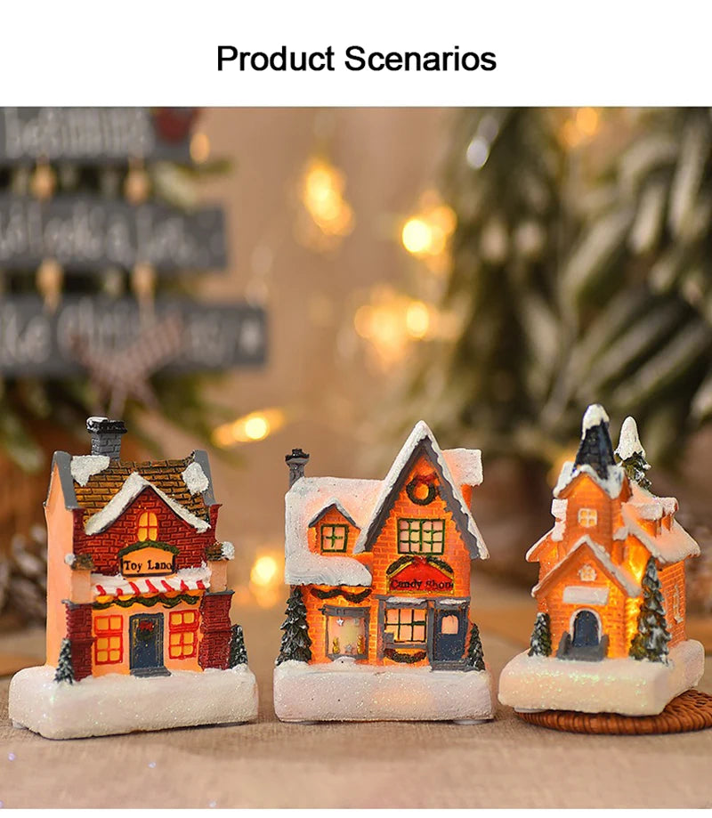 Christmas House Light Decorations For Home Ornaments Kids Xmas Gift New Year 2024 Navidad Decor Bedroom Night Light With Battery