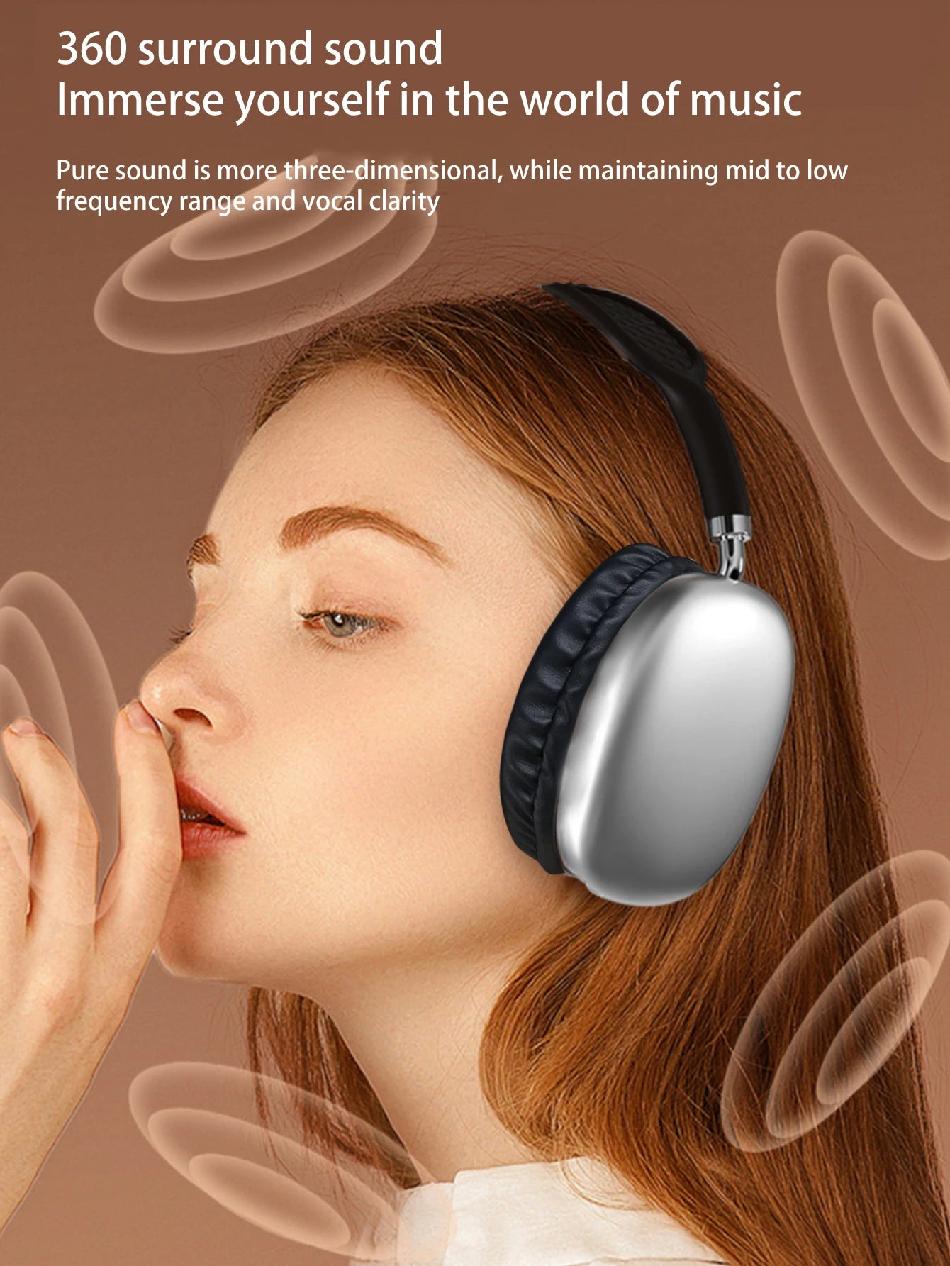 Headset Bluetooth headphones with long battery life, noise reduction and call function.