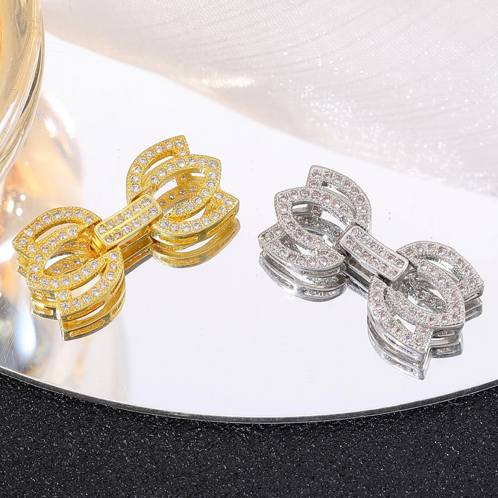 Juya 18K Gold Silver Plated Wedding Decorations Connect Fastener Closure Clasps Accessories For DIY Beads Pearls Jewelry Making