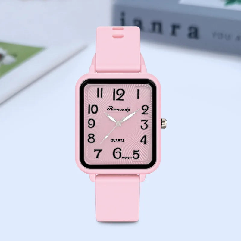 Watches for Women Rectangle Digital Watch Simple Women Quartz Wrist Watch Silicone Strap Lady Clock Relogio Feminino Reloj Mujer