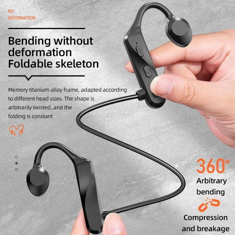 K69 Bone Conduction Earphones Bluetooth Hifi Music Headphones Sport Ear-hook Wireless Headsets with Mic Waterproof Earbuds