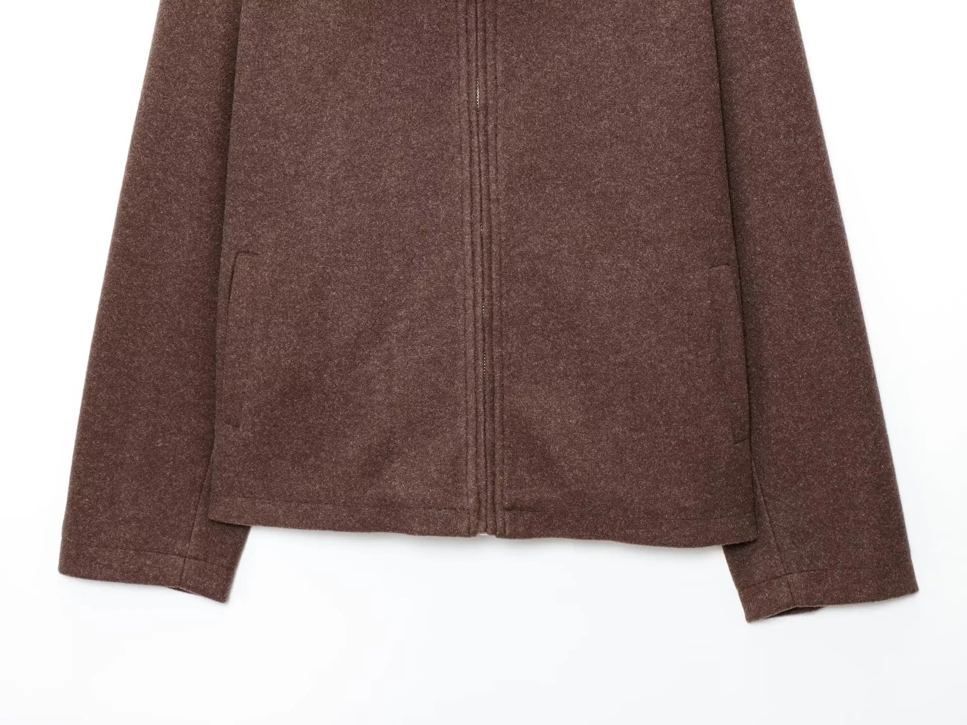 Women's Jacket New Fall Brown Long Sleeve Lapel Woolen Jacket Texture Jacket Casual Fashion Personality Versatile