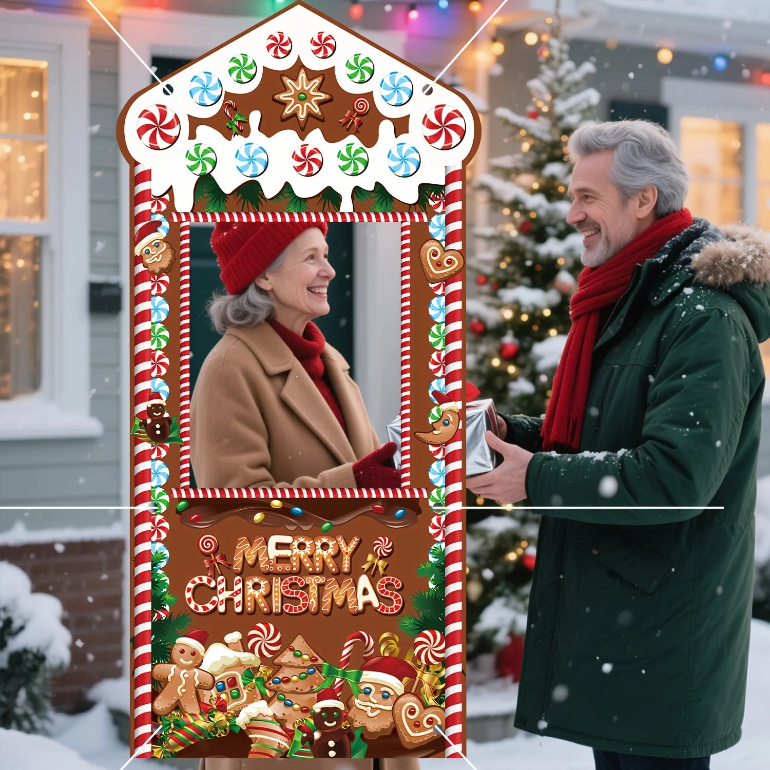 Christmas Gingerbread ManParty Themed Decoration Christmas Decor for Home 2025 Xmas Door Hanging Ornament New Year Gifts 2026