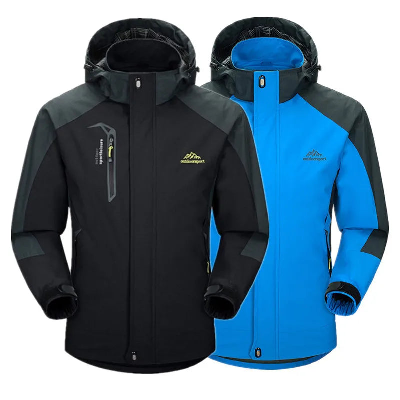 Camping Hiking Jacket Men Autumn Outdoor Sports Coats Climbing Trekking Windbreaker Travel Waterproof Jackets Black