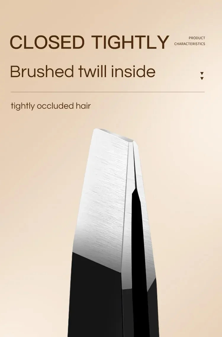 CNK  Wholesale  Stainless Steel Black Eyebrow Tweezer with Slant and Flat Point Beauty Tools for Eyebrows & Ingrown Hair Removal