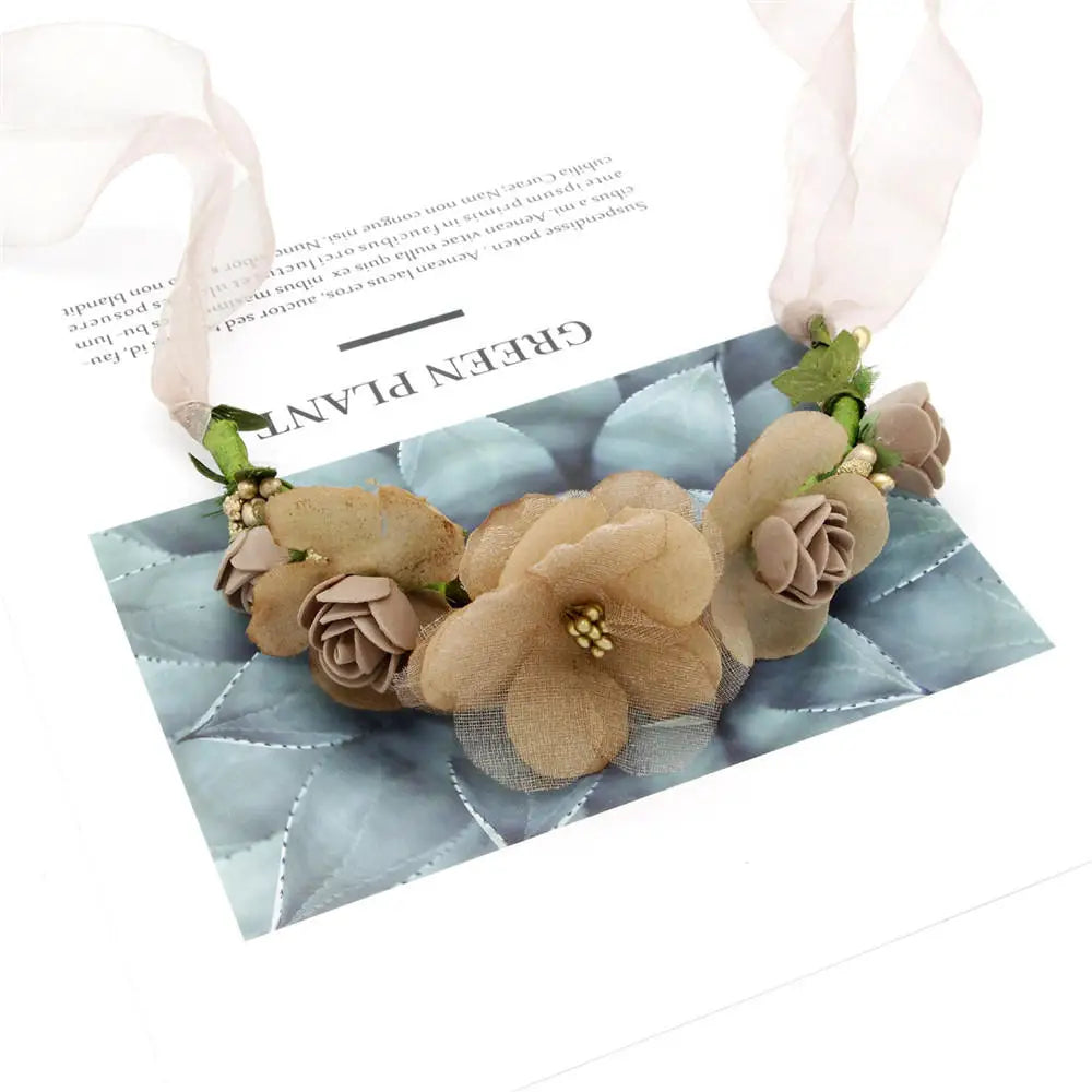 Wreath Women Flowers Tiara Flower Princess Crown Girl Bohemian Hair Accessories Woman Garland Guest Wedding Headdress Headband