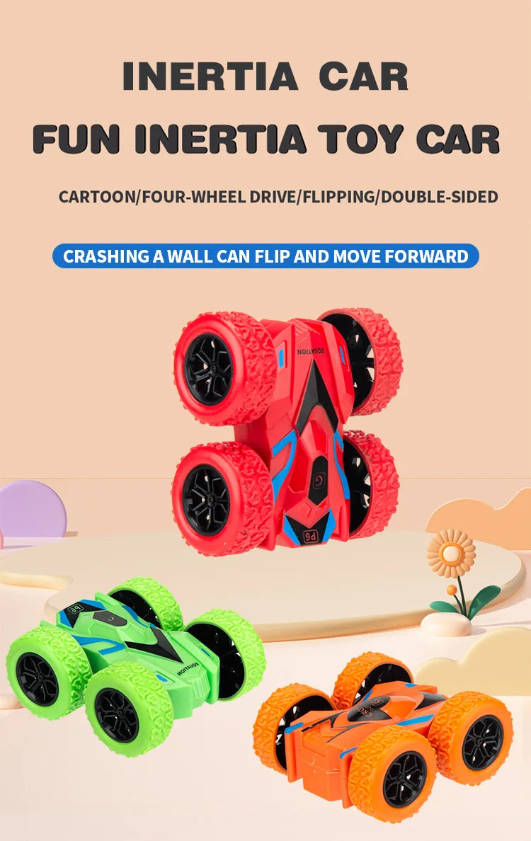 Mini Inertia Car Toys For Children Collision Automatic Turnover Double-Sided Running Car Toy Boys And Girls Fun Interactive Toys