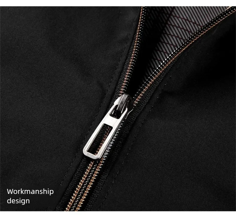 Jacket casual youth jacket stand up collar versatile men's windbreaker  high end men's top for spring and autumn