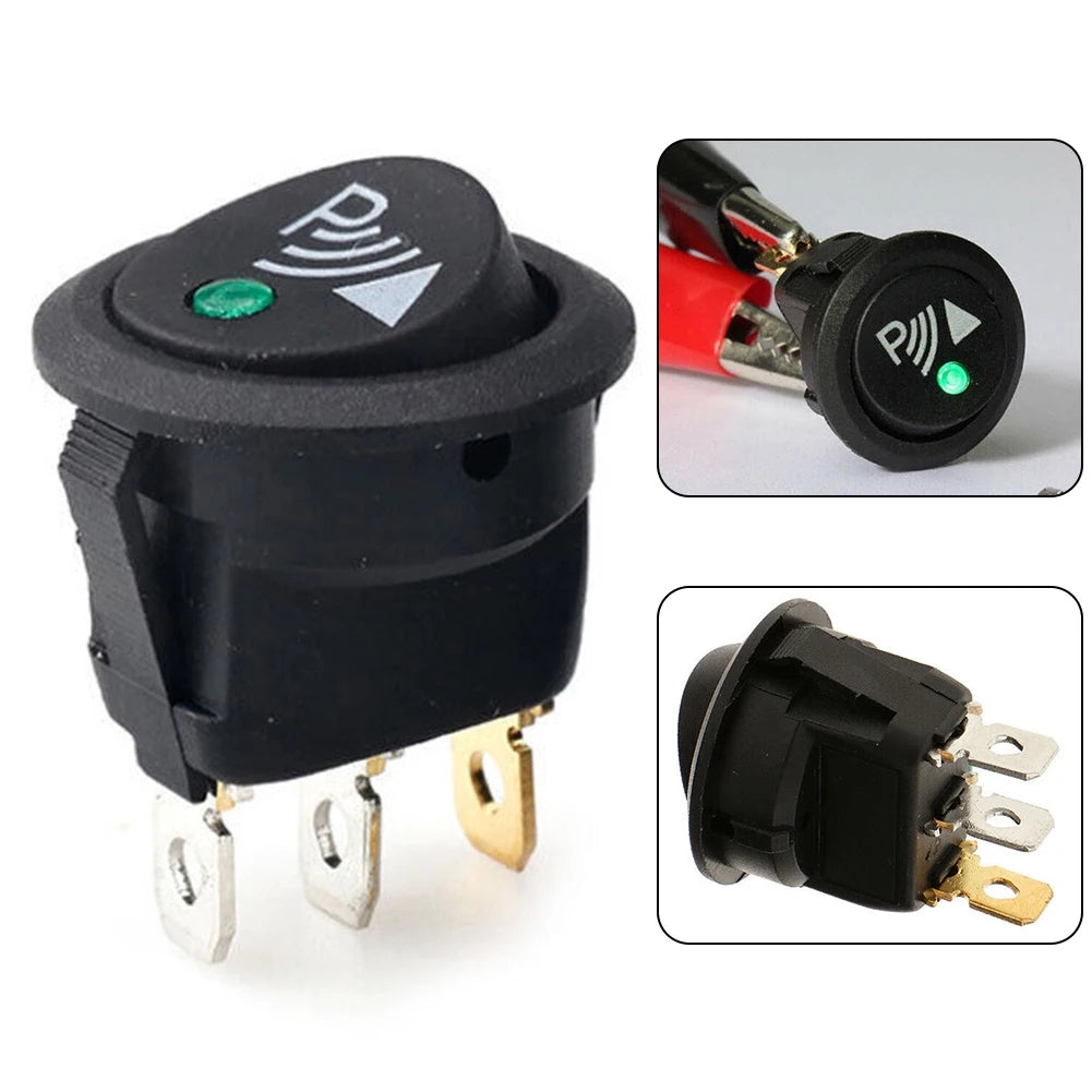 Car 3 Pin Rocker/Parking Off Switch Front Rear Walking Sensor Interior Accessory