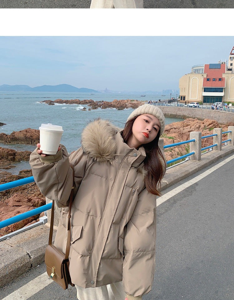 Winter Down Jacket Women Parkas Mid-length Big Fur Collar Hooded Women's Jacket Warmth Jacket Ladies Outwear Jacket for Women