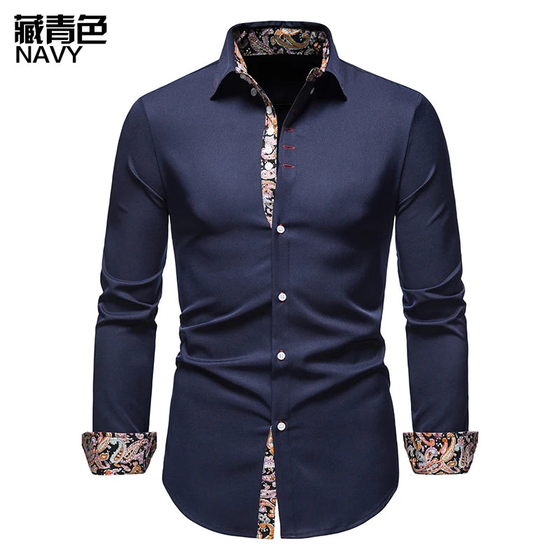 Men's Shirt with Collar White Shirts Man Long Sleeve Men's Shirts Mens Polo Shirts for Men Famous Brands Camisa Social Masculina