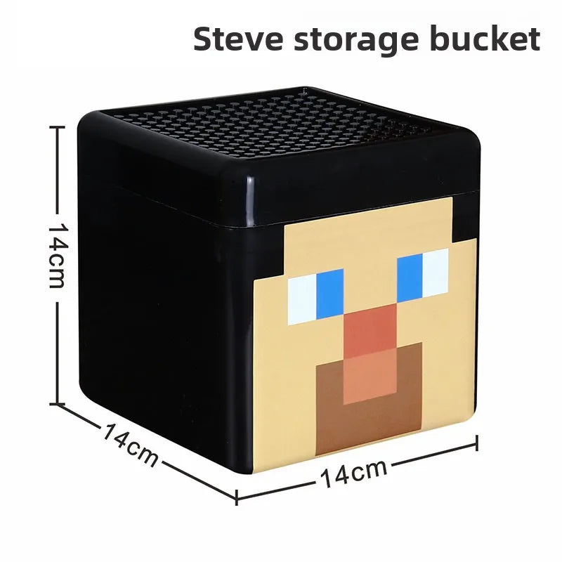 Kid Gifts TNT Storage Box Magnetic Building Block Desktop Toys Snack Block Storage Bucket Plastic Organizer Dust-proof Container