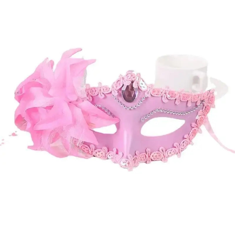 Halloween Princess Half Face Mask Mask Makeup Ball Lily Flower Mask Party Princess Sexy Half Face Mask Stage Performance Mask