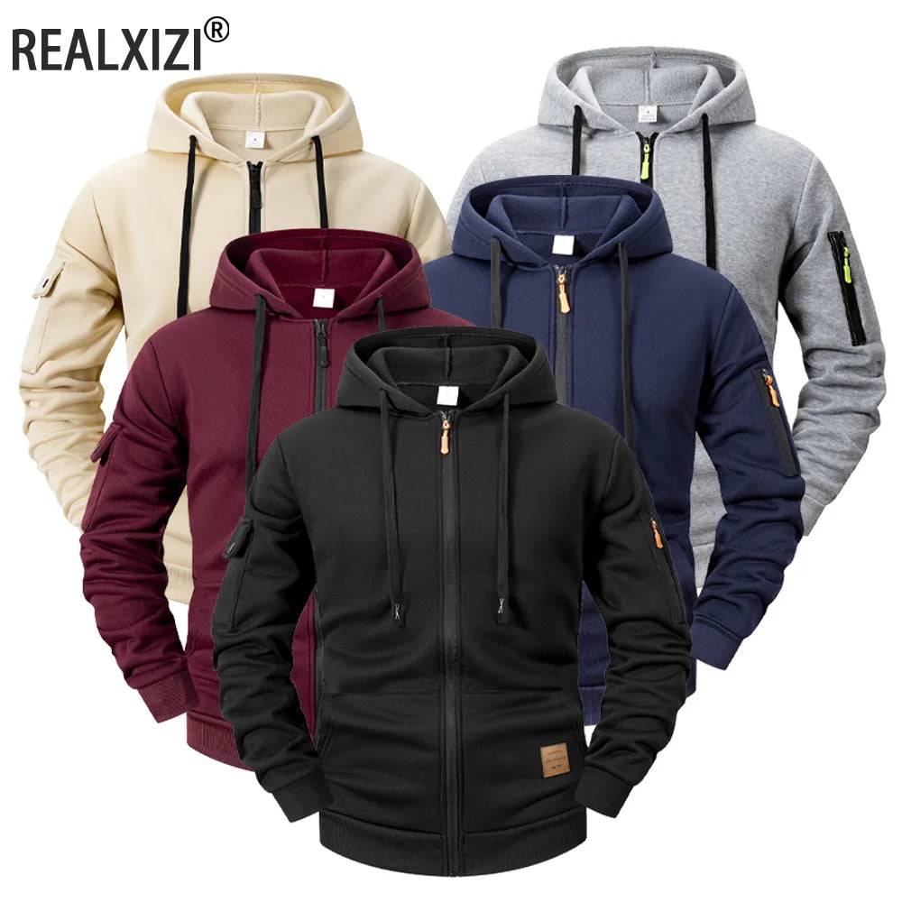 Outdoor Men's Jackets Coat with Hood Hiking Windproof Jacket Climbing Sport Casual  Jacket Streetwear Men's Winter Coat Clothing