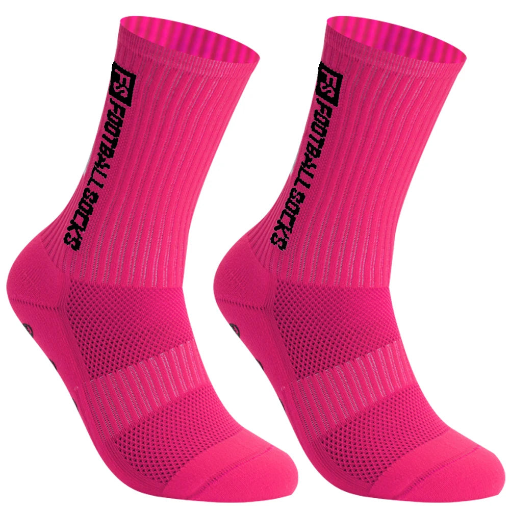 Men Women Sports FS Football Socks Silicone Non-Slip Grip Soccer Socks calcetas antideslizantes de futbol