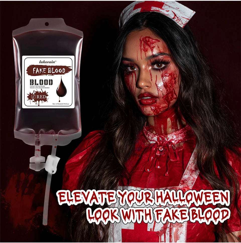 Halloween Blood Makeup Realistic Washable Fake Blood for Zombie Monster Clothes Body Paint Halloween Makeup