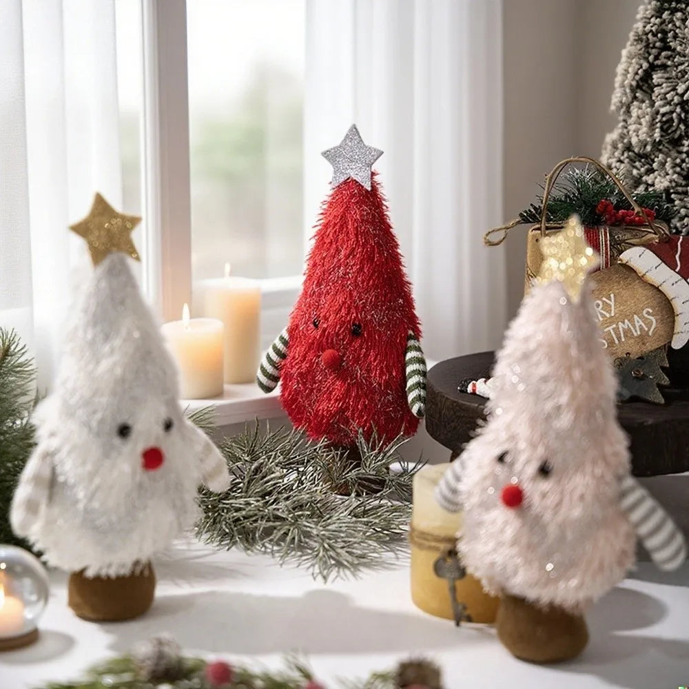 Home Decor Handmade Christmas Tree Decoration Soft Decorative Xmas Desktop Ornament Creative Cartoon Christmas Doll Kids Gift