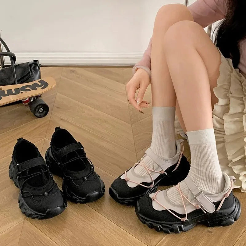 Women's Shoes Platform Female Footwear Shallow Mouth All-Match White Sneakers 2025 New Dress Casual Summer Rome