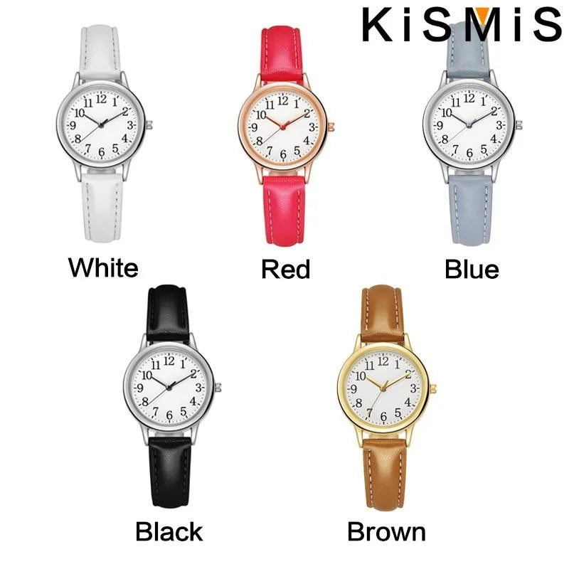 Women's Quartz Watch Simple Dial PU Leather Strap Elegant Timepiece for Daily Casual and Business Wear