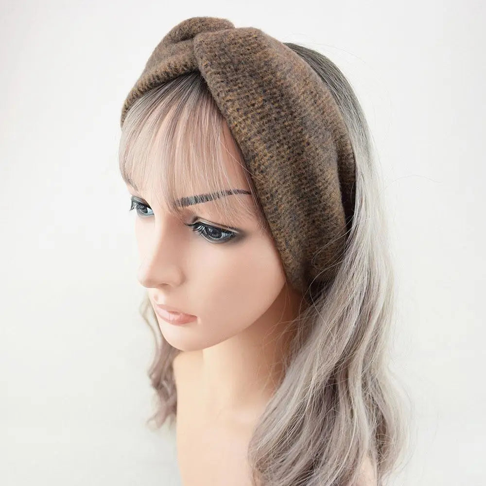 Winter Warm Cross Knot Headbands For Women knitting Elastic Hair Bands Turban Woolen Warm Crochet Headband Hair Accessories