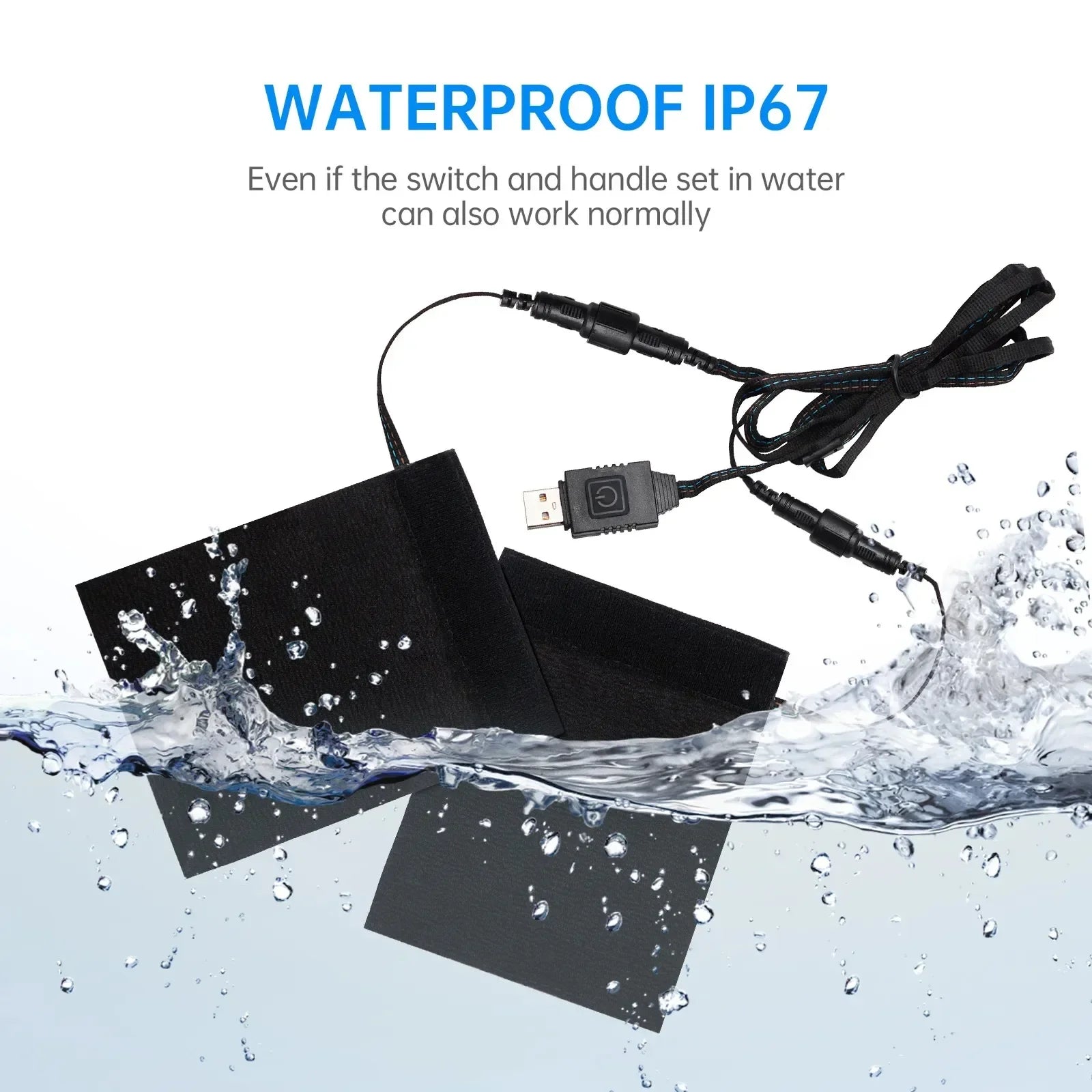 Gadpow Motorcycle Heated Handgrips 5V USB 6 Gear Warmer Electric Heated Grip Cover Anti Vibration Anti Slip Fast Heating Kits