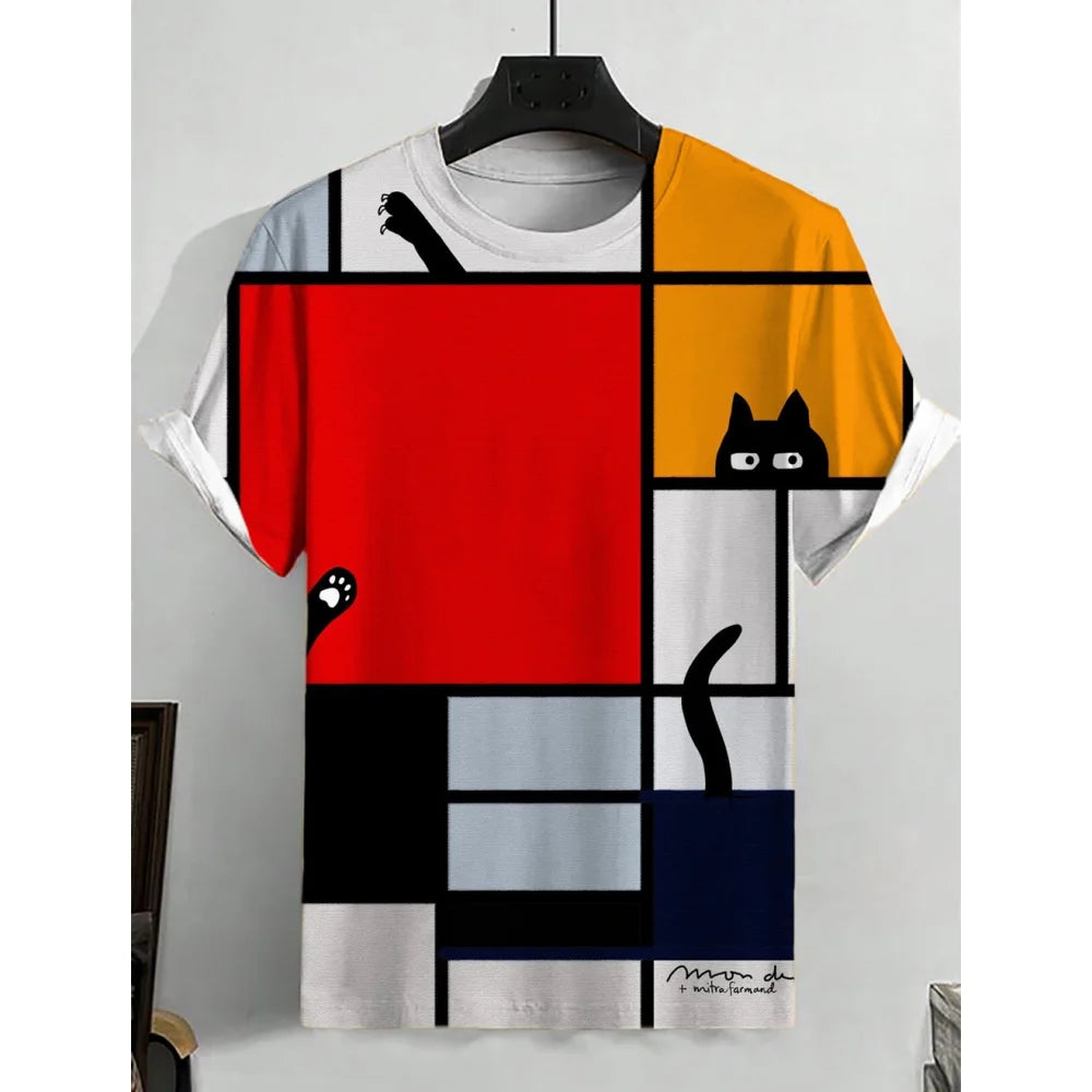 Cartoon Men's T-Shirt Casual Fashion 3d Print Short Sleeved Summer T-Shirt For Men Clothing Street Breathable T Shirt Top Tee