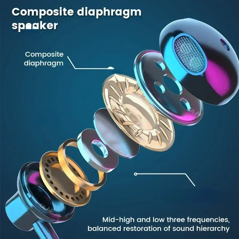 Wireless Bluetooth Earphones Neckband Headphones Gaming Stereo Sports Headset Halter Waterproof Magnetic Earbud with LED Display